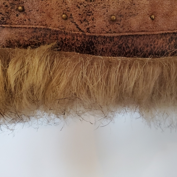 Le Chateau False Suede XXS Belted Coat Faux Fur Collar and Lining - Picture 10 of 16